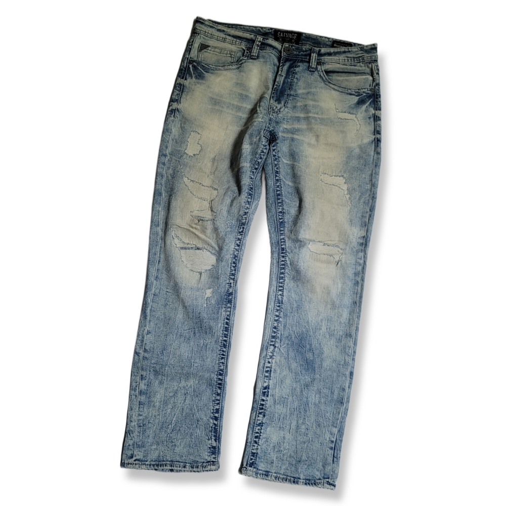 Men's Salvage by Buckle Jeans, Mayhem Straight Leg, Regular Fit, 36x34